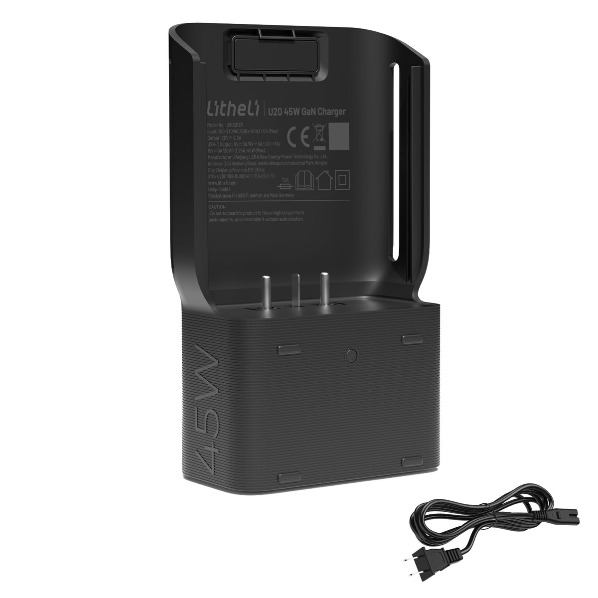 Litheli U20 20V Akku-Schnellladegerät – 45 W GaN, USB-C PD, EU-Stecker