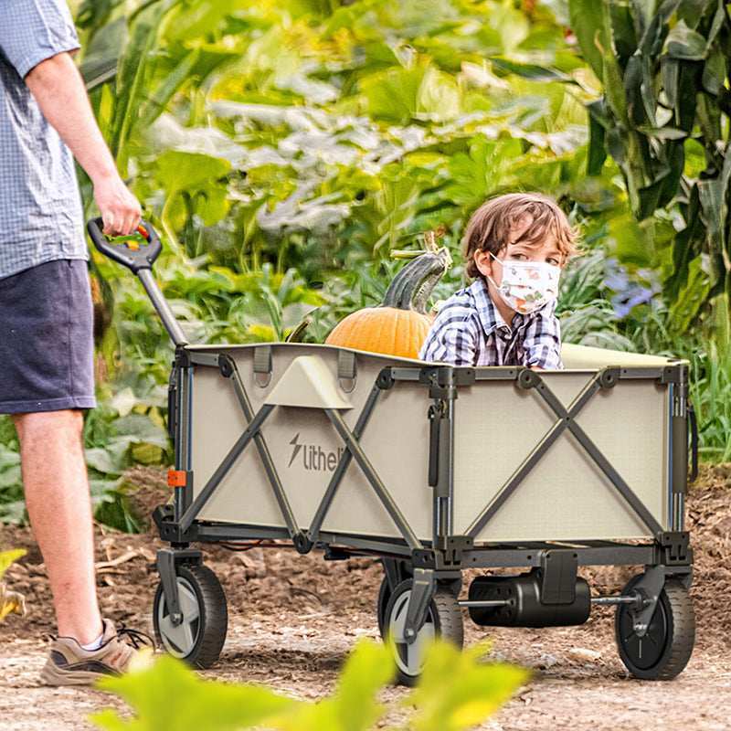 Camping Bollerwagen elektrisch mit variabler Geschwindigkeit und Steigfähigkeit