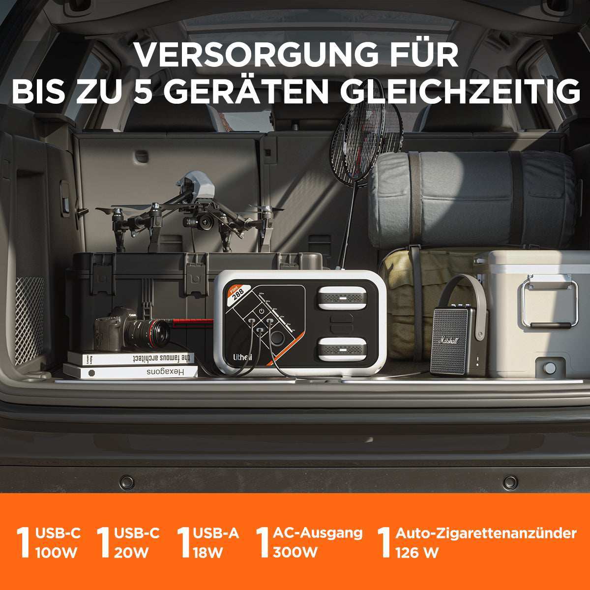 Litheli Outdoor Power Set – Mobilität, Kühlung, Energie & Druck jederzeit und überall