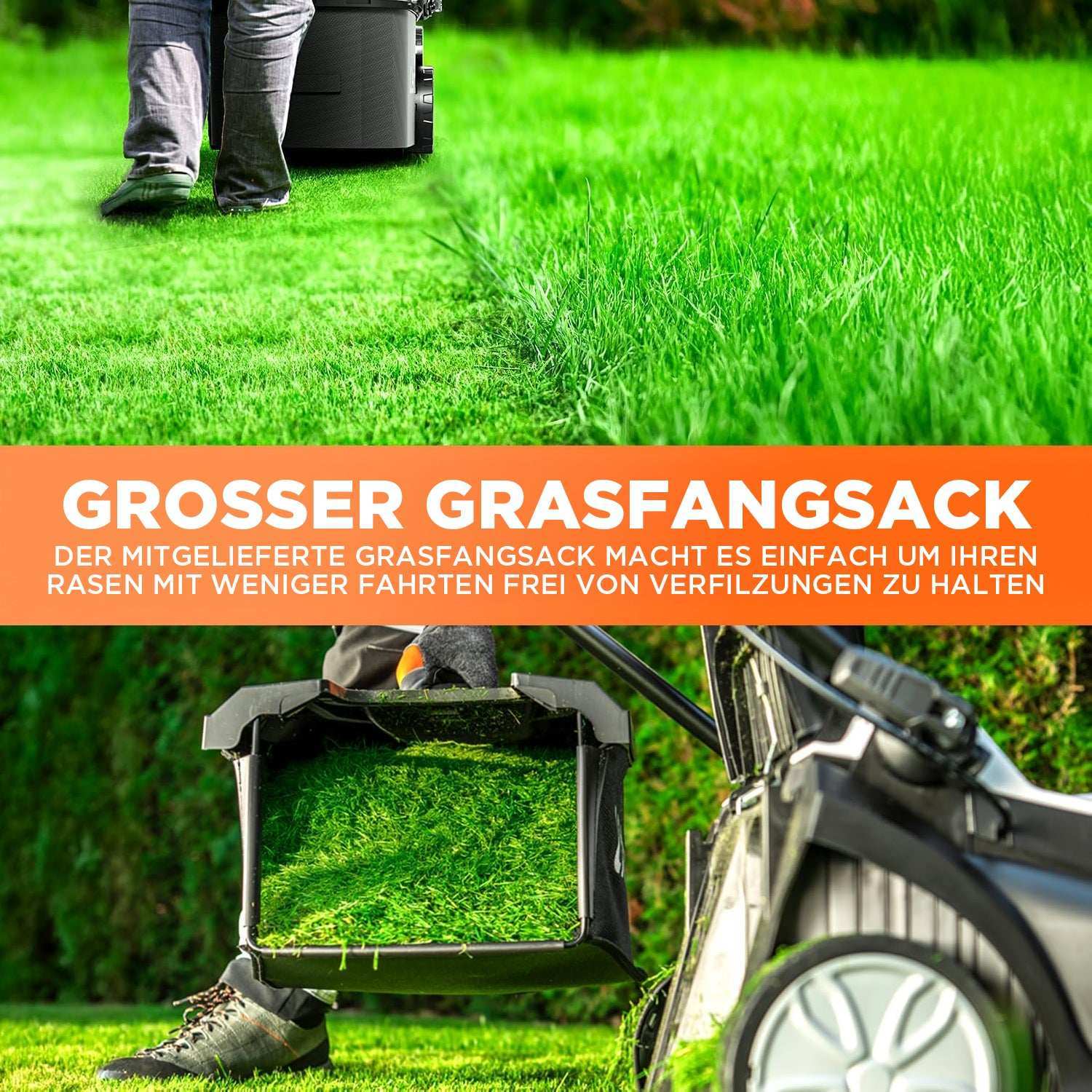 U20 2 x 20V 37 cm Bürstenloser Rasenmäher | Inklusive 2 × 4,0 Ah- und 2 × 4,0 Ah-SE-Akkus | Müheloses Mähen von Rasenflächen bis zu 600 m²