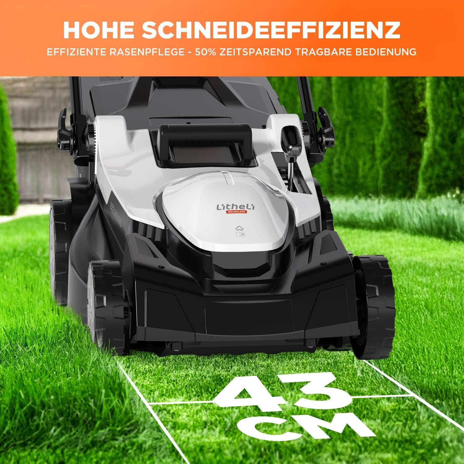 U20 2 * 20V 43 cm Akku Rasenmäher | Bürstenlose Modelle mit 4,0 Ah Akku-Optionen