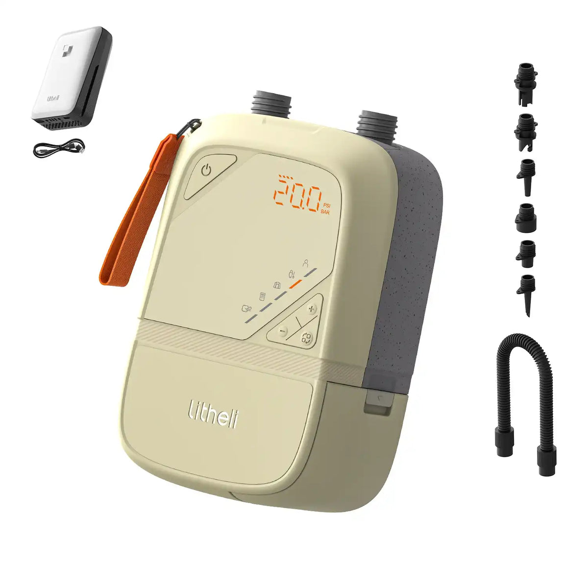 Litheli U20 elektrische SUP-Luftpumpe mit kabellosem Akku, kompaktem Design und schnellem Aufblasen von Paddleboards