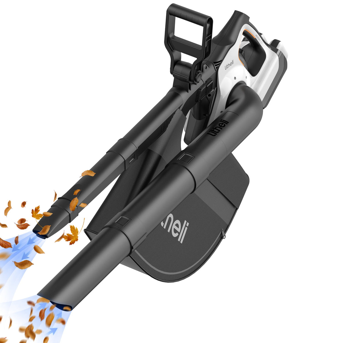Litheli Battery Leaf Blower & Leaf Vacuum Cleaner 2-in-1 Brushless Motor(ohne Akku)