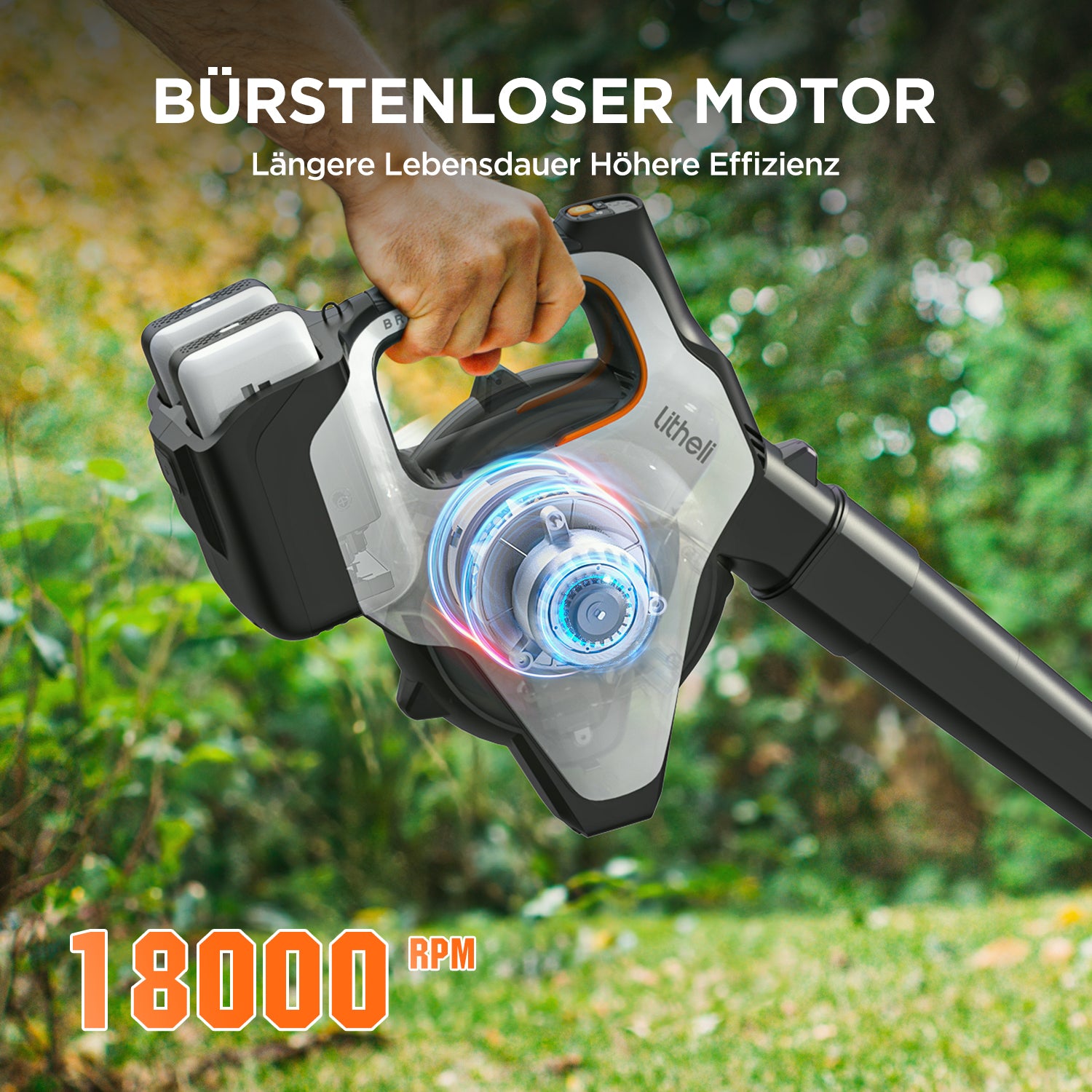 Bürstenloser Motor im Littheil Laubbläser - 18.000 U/min für hohe Effizienz und lange Lebensdauer