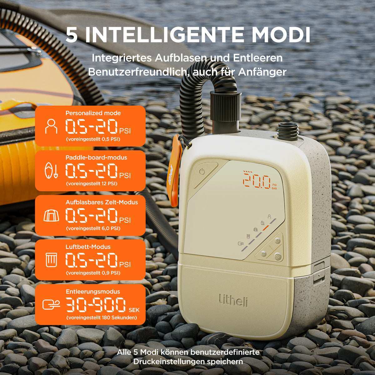 Litheli Outdoor Power Set – Mobilität, Kühlung, Energie & Druck jederzeit und überall