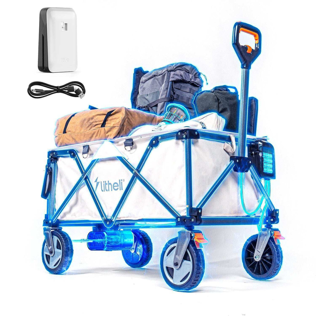Litheli eWagon W2 Pro mit Dualmotor – leistungsstarker elektrischer Handwagen für Outdoor & Alltag