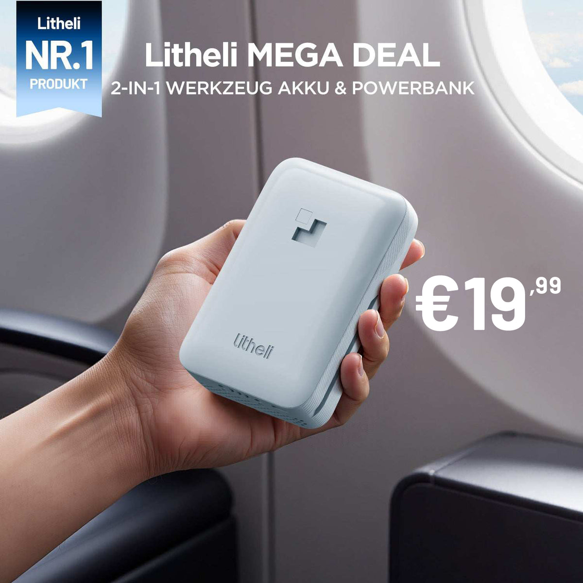 Litheli 2,0 Ah 20 V 2-in-1 Werkzeugakku & Powerbank