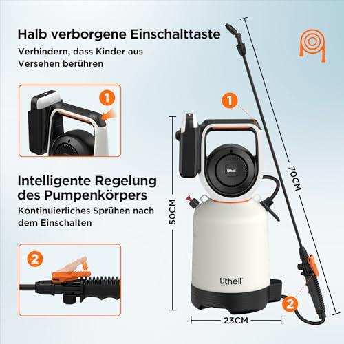 5 Liter Tank mit großer Öffnung und halbtransparenter Skala zum einfachen Befüllen und Reinigen