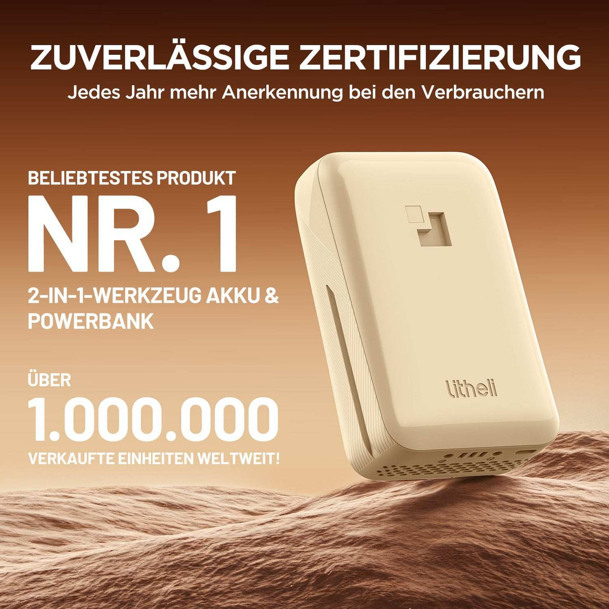 Tragbare Powerbank mit Steckdose für flexible Nutzung kleiner Elektrogeräte