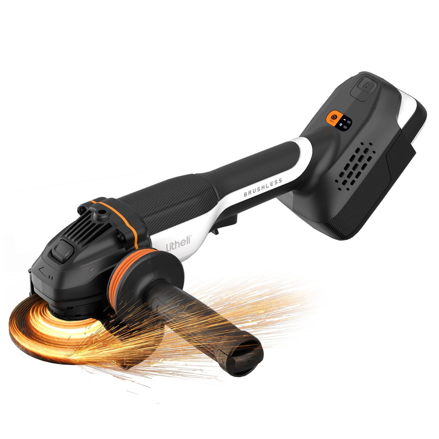 Litheli 20V Akku Winkelschleifer 125 mm | mit 4.0Ah Akku – Brushless Motor(Ohne Akku)