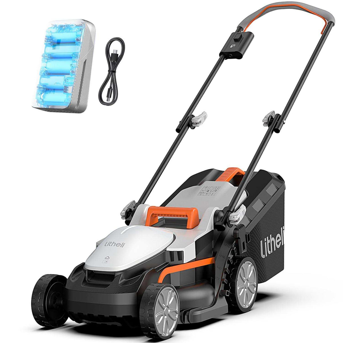 Litheli U20 20V 33 cm Akku-Rasenmäher | Inklusive 1 × 4,0 Ah SE-Akku | Ideal für Rasenflächen bis 200 m²