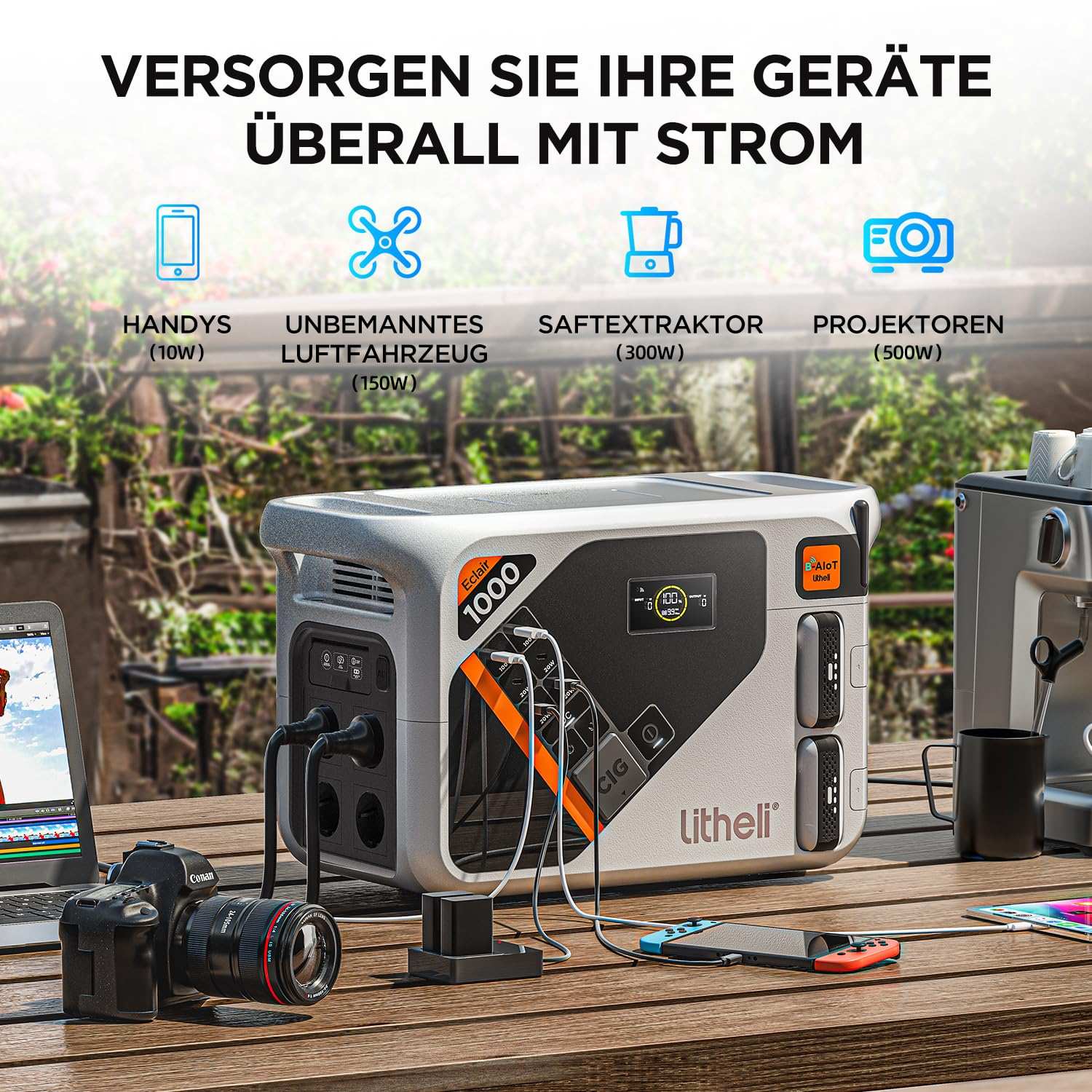 Litheli B1000 Tragbare Powerstation | 1069 Wh / 921 Wh