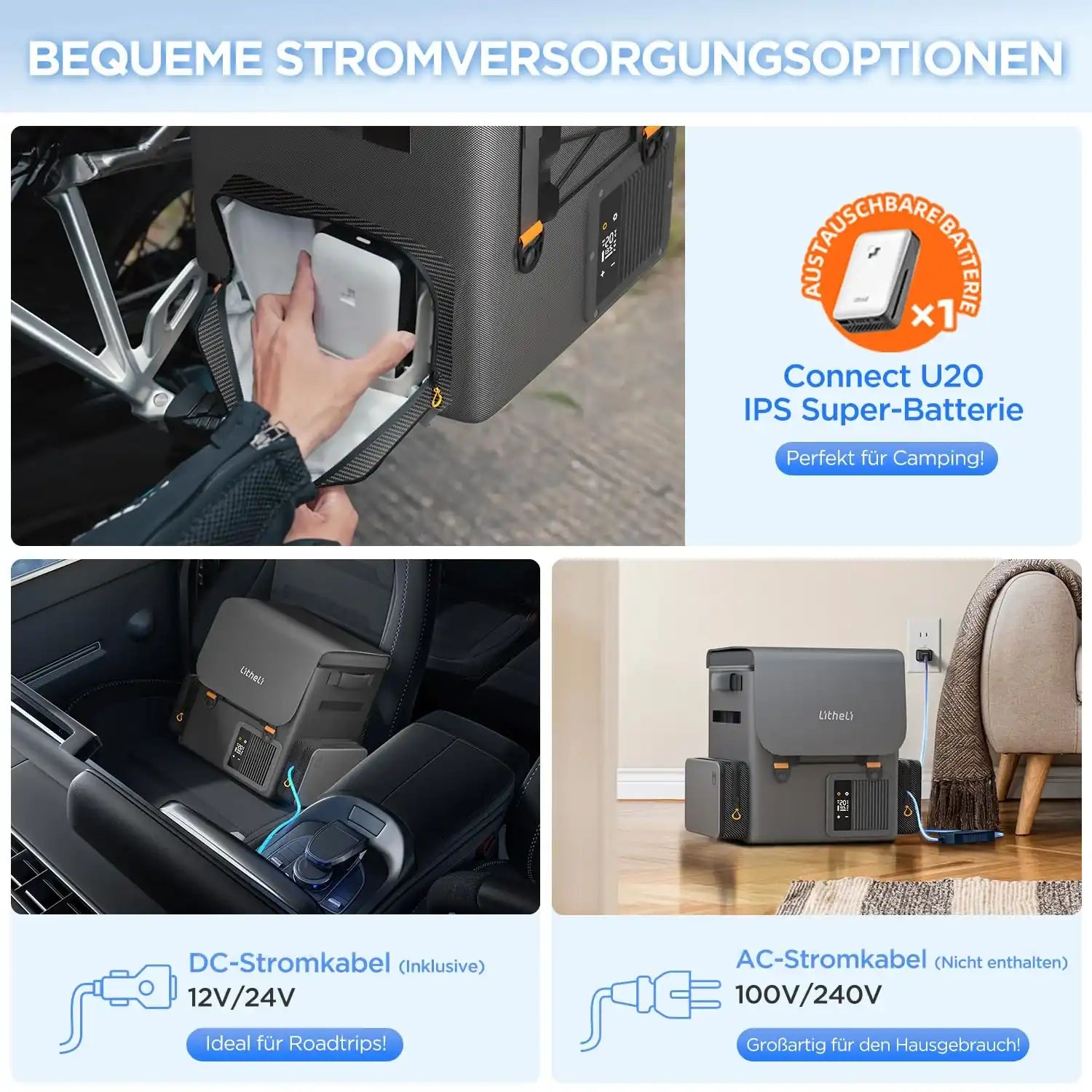 Litheli Outdoor Power Set – Mobilität, Kühlung, Energie & Druck jederzeit und überall