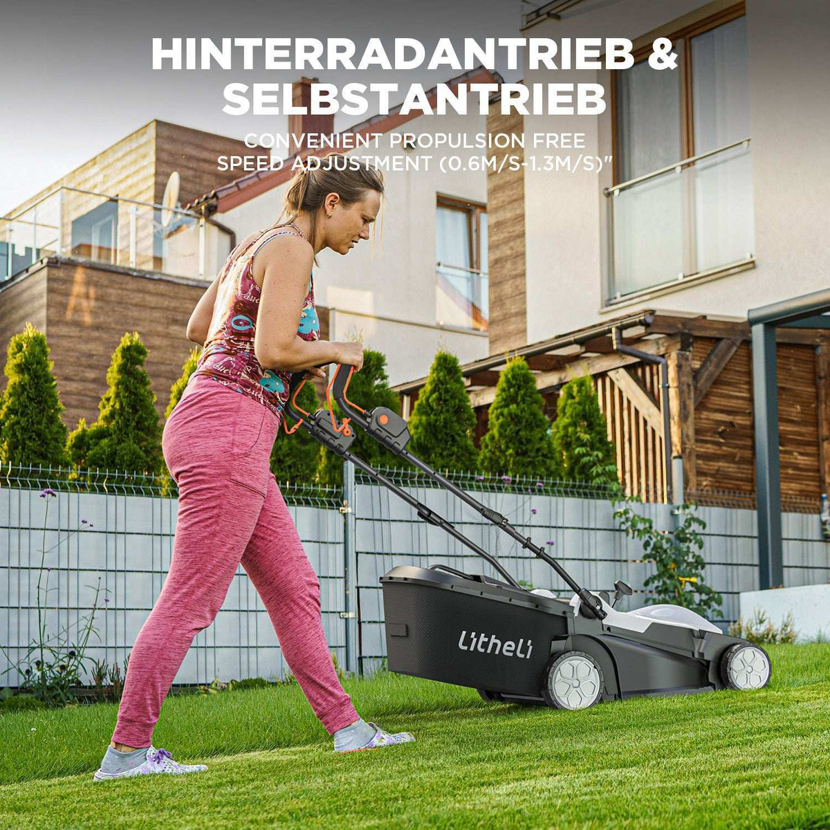 Selbstfahrender Akku Rasenmäher reduziert Kraftaufwand und erleichtert längere Mäharbeiten