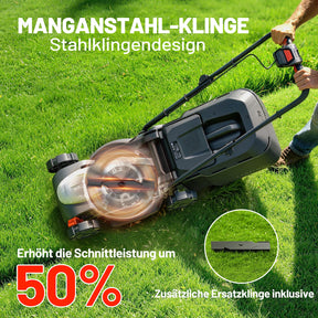 Neu im Sortiment | U20 20V 33cm Akku-Rasenmäher | 5,0 Ah Akku inklusive | Müheloses Mähen bis zu 260 m² | Leise & leicht | 5-fache Schnitthöhenverstellung