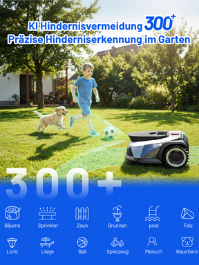 Litheli FYELD 500 KI-Vision Rasenmähroboter | Kabelloser Smart Mäher ohne Begrenzungsdraht | App Steuerung & automatische Kartierung
