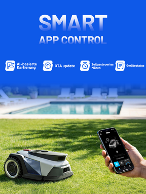 Litheli FYELD 500 KI-Vision Rasenmähroboter | Kabelloser Smart Mäher ohne Begrenzungsdraht | App Steuerung & automatische Kartierung