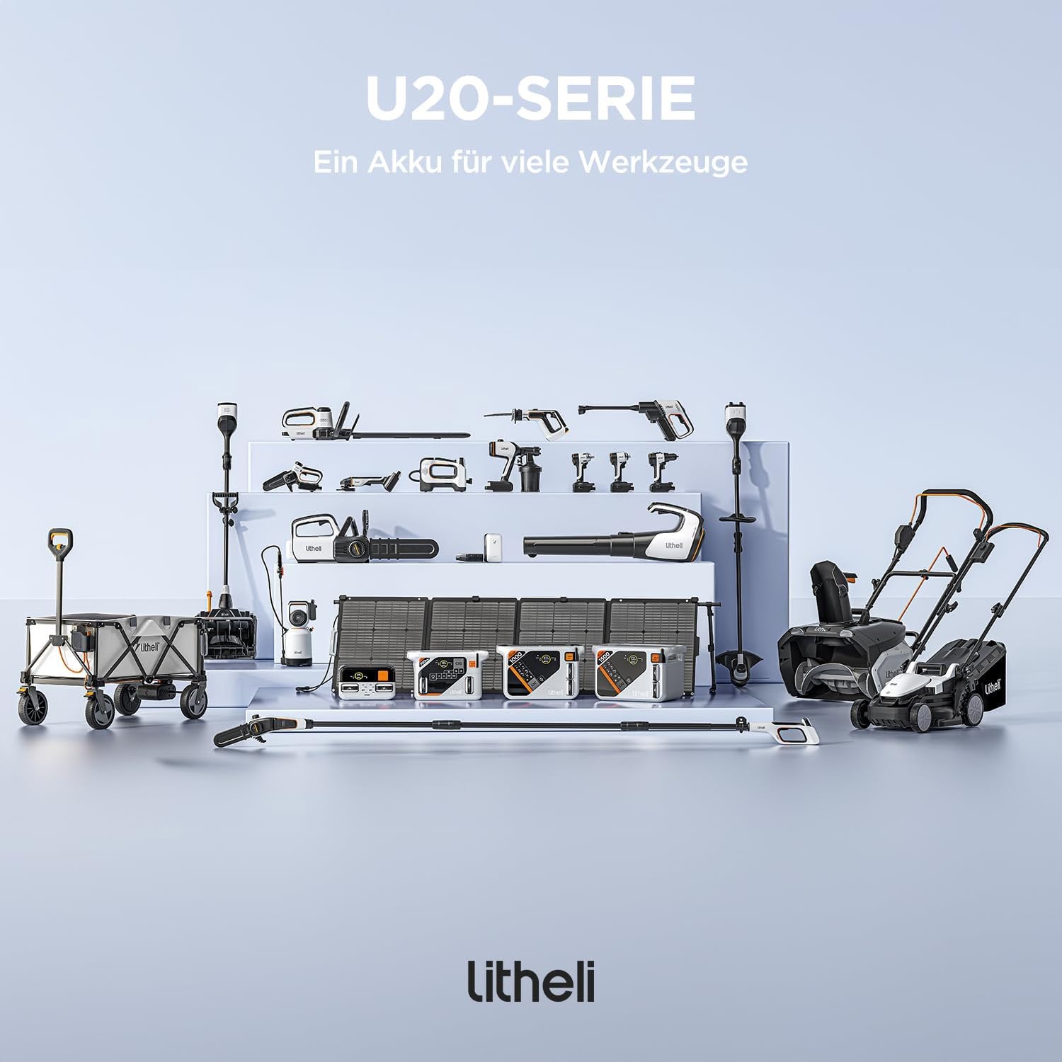 Neu im Sortiment | U20 20V 33cm Akku-Rasenmäher | 5,0 Ah Akku inklusive | Müheloses Mähen bis zu 260 m² | Leise & leicht | 5-fache Schnitthöhenverstellung