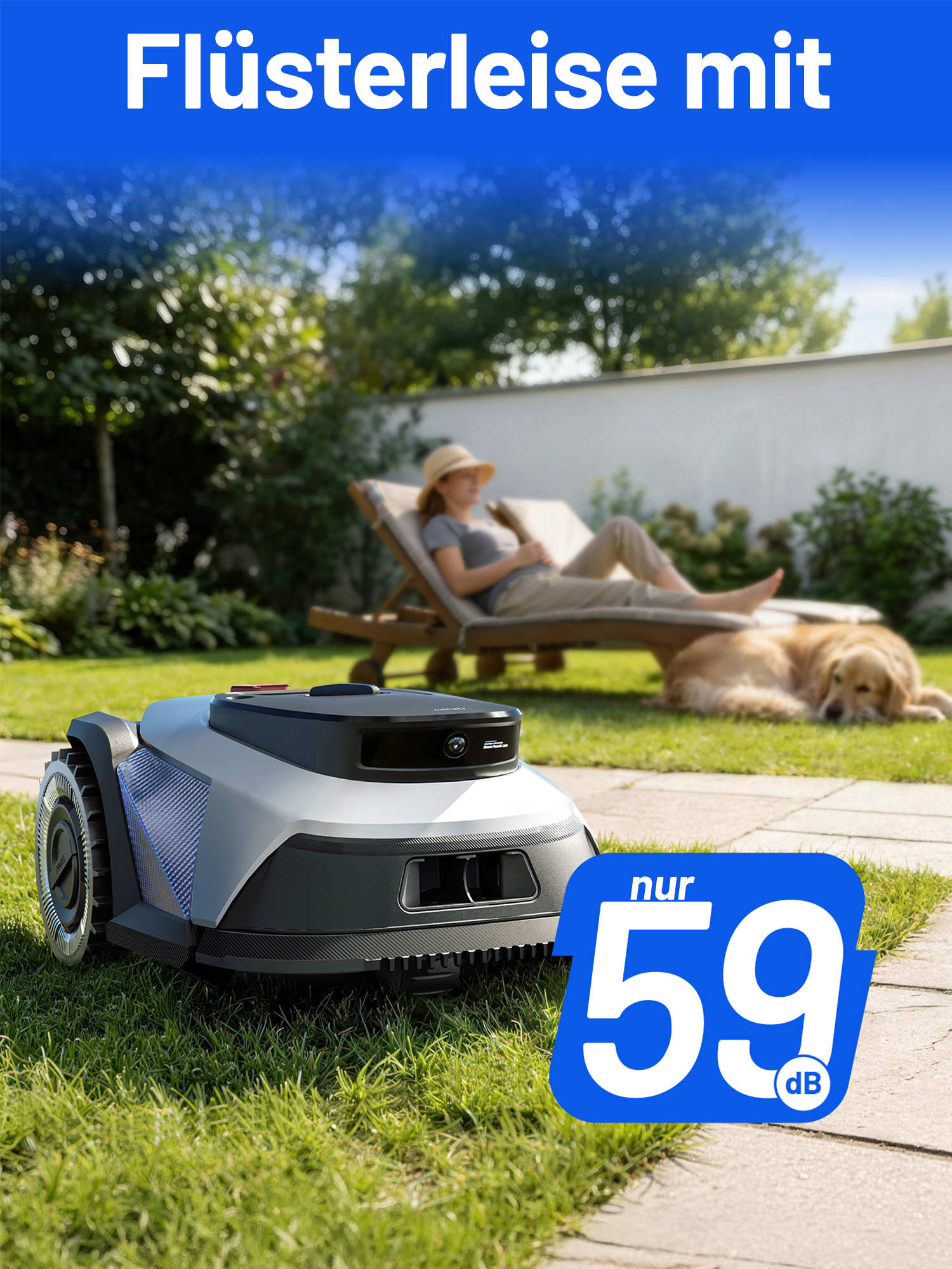 Litheli FYELD 500 KI-Vision Rasenmähroboter | Kabelloser Smart Mäher ohne Begrenzungsdraht | App Steuerung & automatische Kartierung
