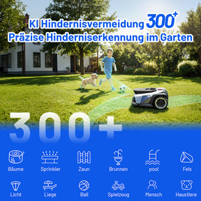 Litheli FYELD 500 KI-Vision Rasenmähroboter | Kabelloser Smart Mäher ohne Begrenzungsdraht | App Steuerung & automatische Kartierung