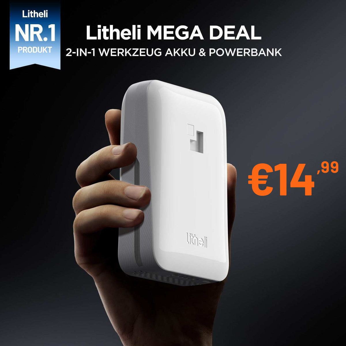 2-in-1 Akku und Powerbank kompatibel mit allen Litheli U20 Werkzeugen und Geräten