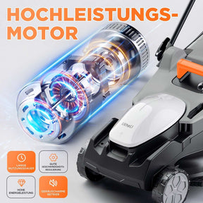 Handy+ U20 2 x 20V 37 cm Kabelloser Rasenmäher | Inklusive 2 × 4,0 Ah SE-Akkus | Müheloses Mähen von Rasenflächen bis zu 300 m²