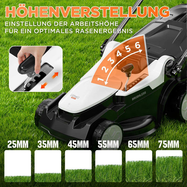 37 cm Schnittbreite für effizientes Mähen mittlerer bis großer Rasenflächen