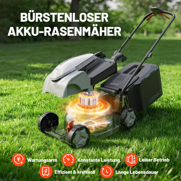 Neu im Sortiment | U20 20V 33cm Akku-Rasenmäher | 5,0 Ah Akku inklusive | Müheloses Mähen bis zu 260 m² | Leise & leicht | 5-fache Schnitthöhenverstellung