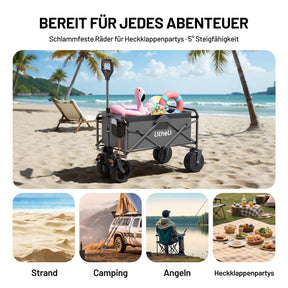 Der ultimative Allrounder für Outdoor-Aktivitäten - transportiert Campingzubehör, Einkäufe und Gartenwerkzeuge