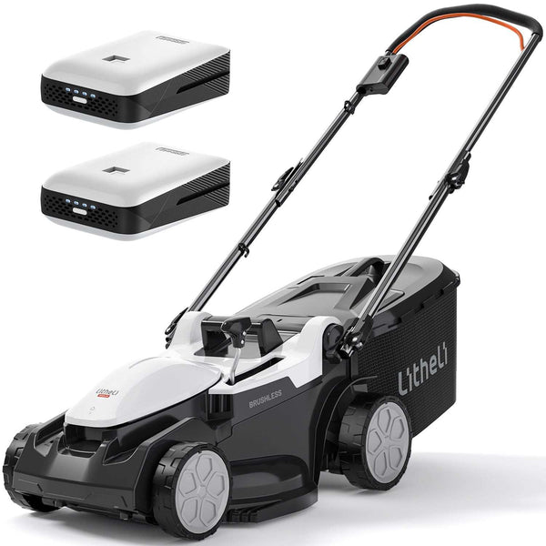 Litheli U20 37 cm Akku-Rasenmäher mit bürstenlosem oder bürstenunterstütztem Motor, 2×20V Akku für bis zu 300–600 m² Rasenfläche