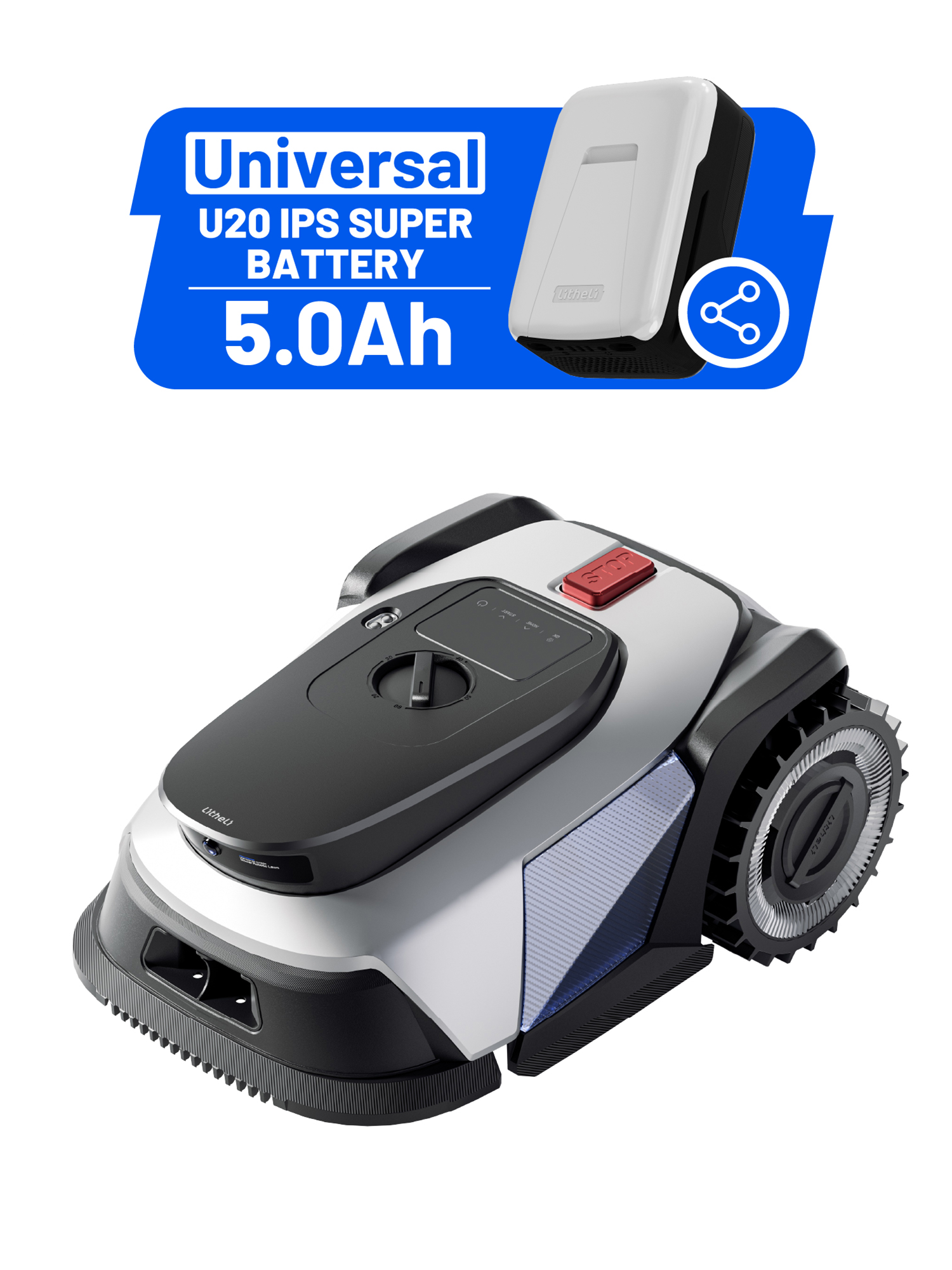 Litheli FYELD 500 KI-Vision Rasenmähroboter | Kabelloser Smart Mäher ohne Begrenzungsdraht | App Steuerung & automatische Kartierung