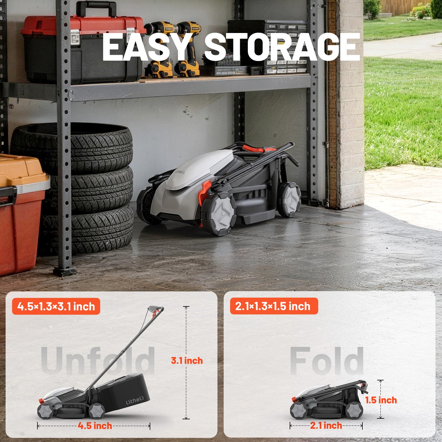 Neu im Sortiment | U20 20V 33cm Akku-Rasenmäher | 5,0 Ah Akku inklusive | Müheloses Mähen bis zu 260 m² | Leise & leicht | 5-fache Schnitthöhenverstellung