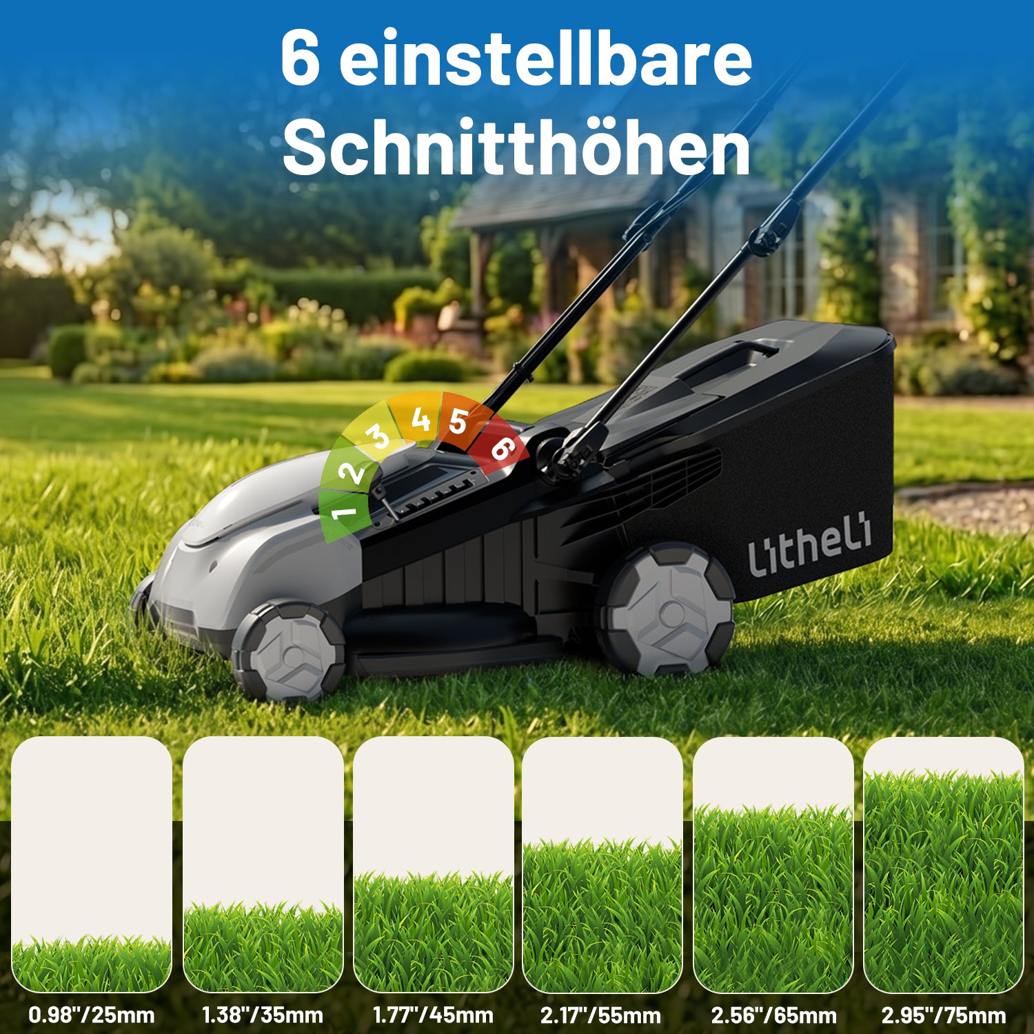 U20 Akku-Rasenmäher 43 cm, bürstenlos – inkl. 2 × 8,0-Ah-Akkus