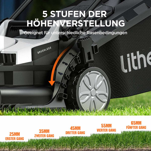 Klappbarer Griff für platzsparende Lagerung im Gartenhaus oder in der Garage