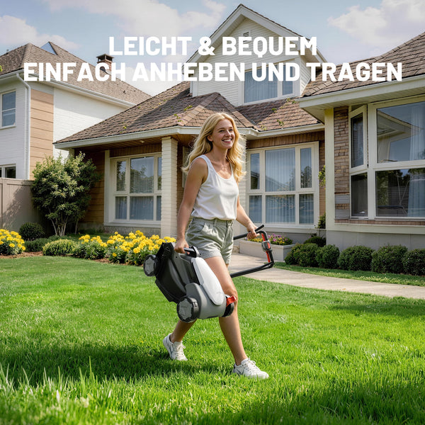 Neu im Sortiment | U20 20V 33cm Akku-Rasenmäher | 5,0 Ah Akku inklusive | Müheloses Mähen bis zu 260 m² | Leise & leicht | 5-fache Schnitthöhenverstellung
