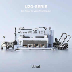 U20 20V Akku Teleskop Heckenschere & Hochentaster mit Akku 2,0Ah