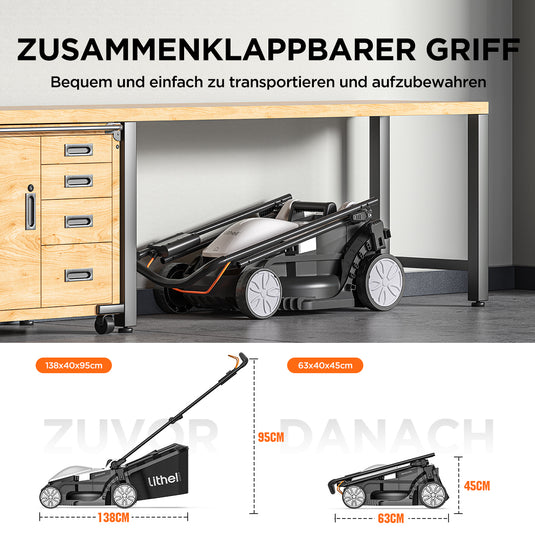 U20 33 cm Bürstenloser Rasenmäher | Inklusive 2 x 4,0 Ah Batterien | Müheloses Mähen von Rasenflächen bis zu 500 m²