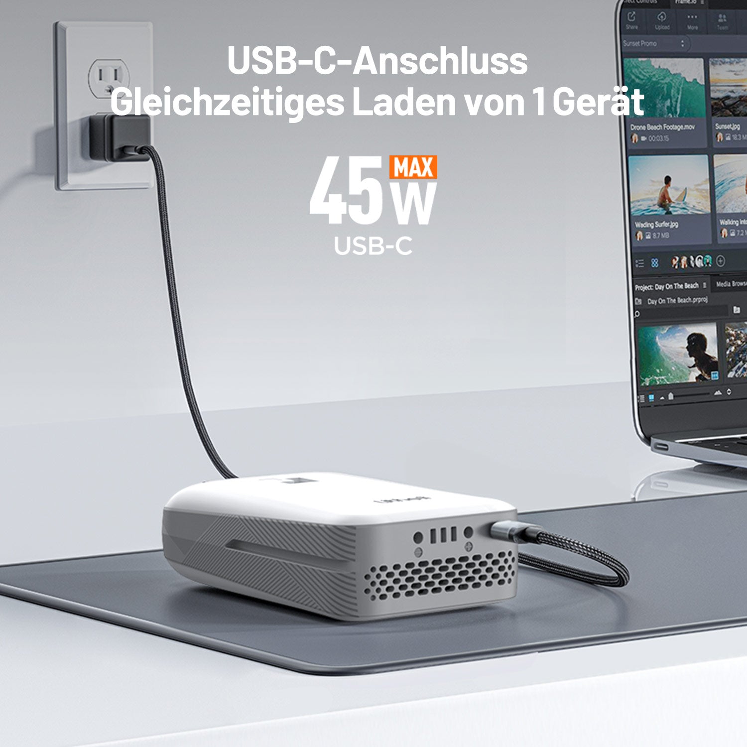 Litheli V100 Grey mit 60 Minuten Laufzeit und ergonomischem, verstellbarem Griff für komfortables Ziehen