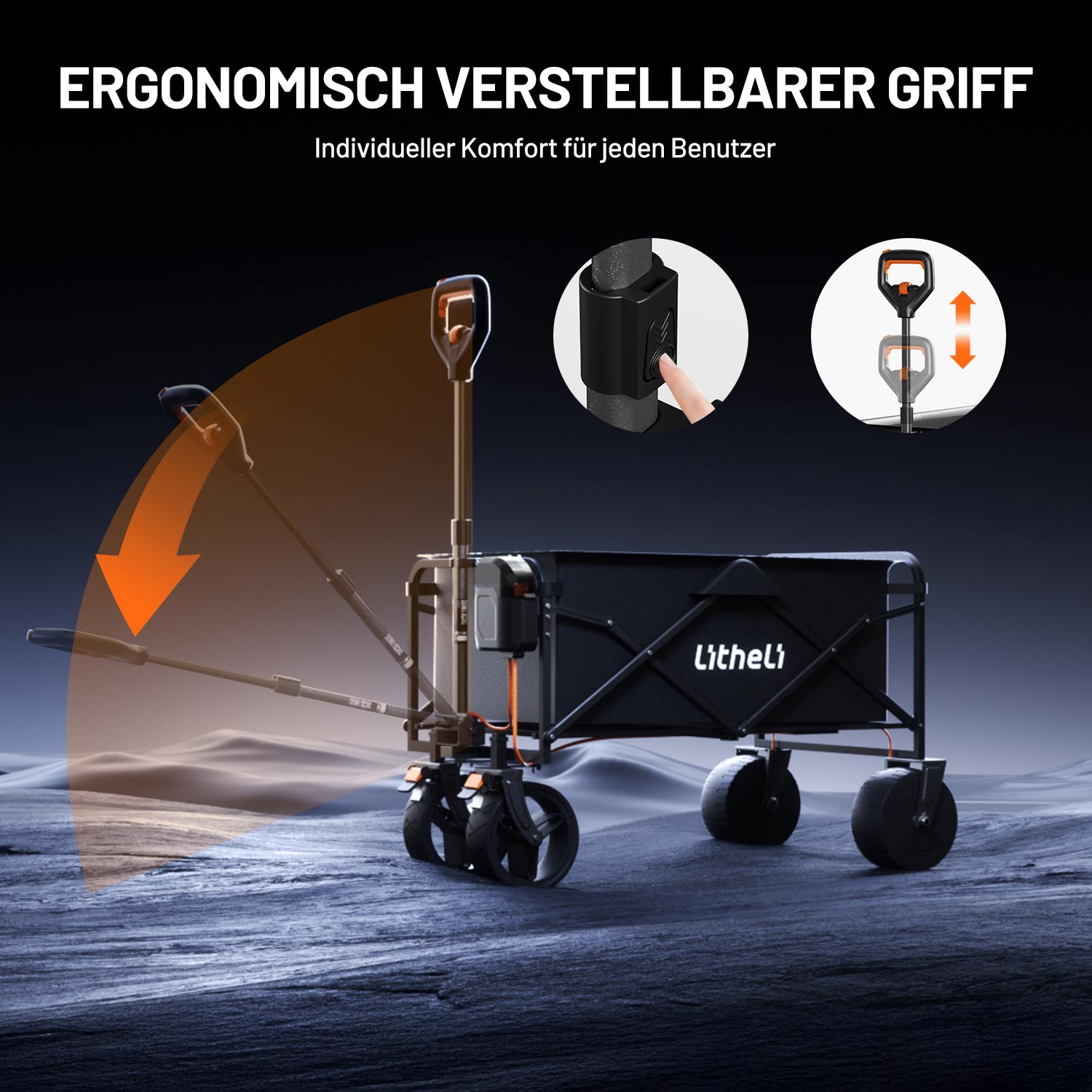 Robuster Campingwagen mit stabilem Stahlrahmen und wasserdichtem Gewebe für alle Wetterbedingungen