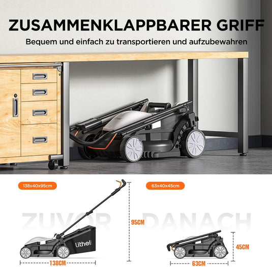 U20 33 cm Bürstenloser Rasenmäher | Inklusive 1 x 4,0 Ah & 1 x 4,0 Ah SE Batterien | Müheloses Mähen von Rasenflächen bis zu 300 m²