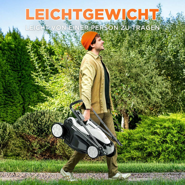 6-stufige Schnitthöhenverstellung von 2,5–7,5 cm für jede Saison und Grasart