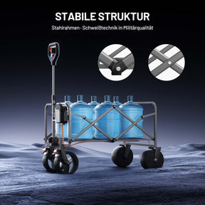 Elektro-Campingwagen mit 50 kg Traglast und leistungsstarkem 4.0Ah Akku für mühelosen Transport