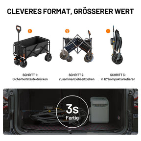 Zusammenklappbarer Transportwagen mit elektrischer Unterstützung und integrierter Litheli U20 Powerbank