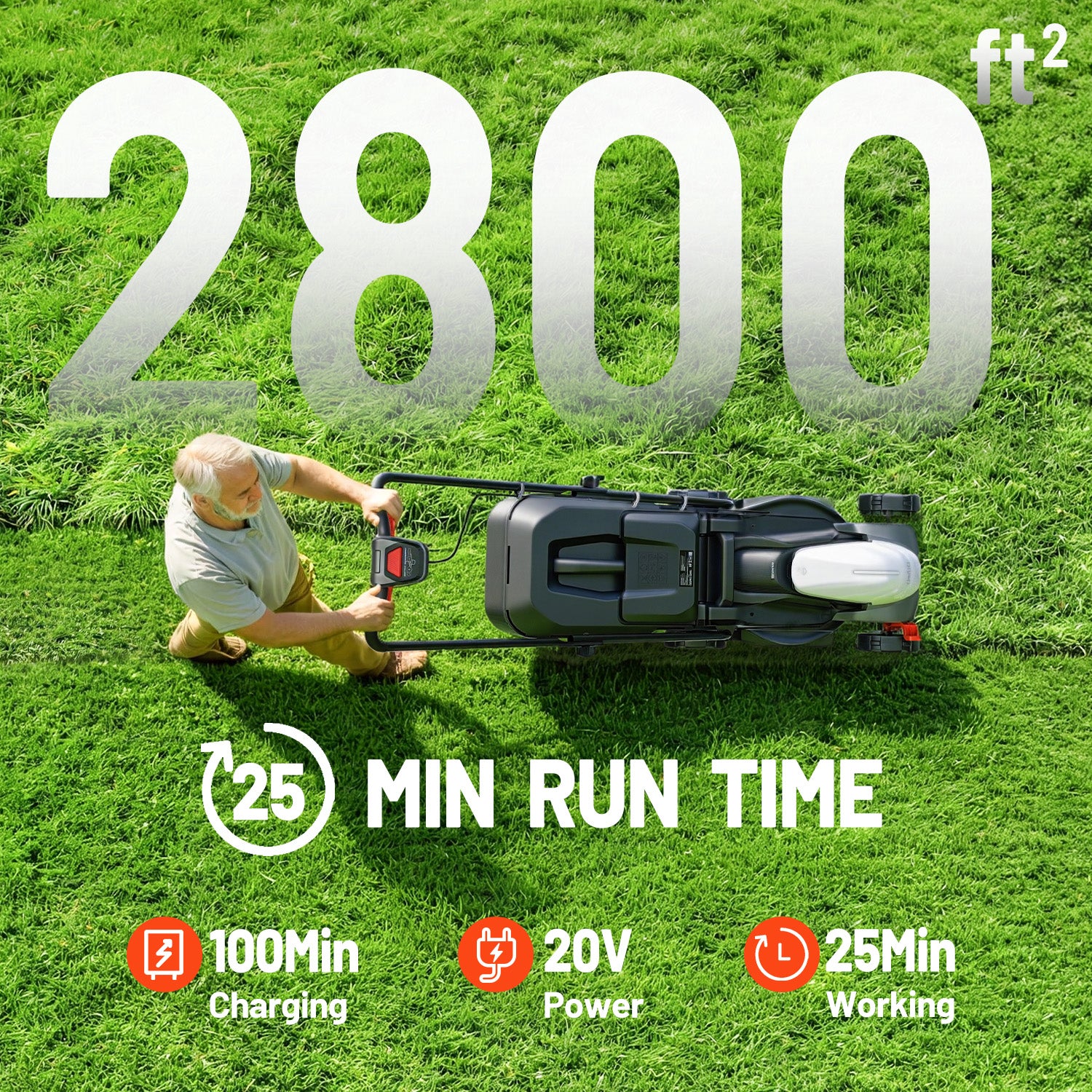 Neu im Sortiment | U20 20V 33cm Akku-Rasenmäher | 5,0 Ah Akku inklusive | Müheloses Mähen bis zu 260 m² | Leise & leicht | 5-fache Schnitthöhenverstellung