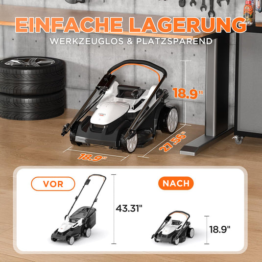 U20 37 cm Bürstenloser Rasenmäher | Inklusive 2 x 4,0 Ah & 2 x 4,0 Ah SE Batterien | Müheloses Mähen von Rasenflächen bis zu 500 m²