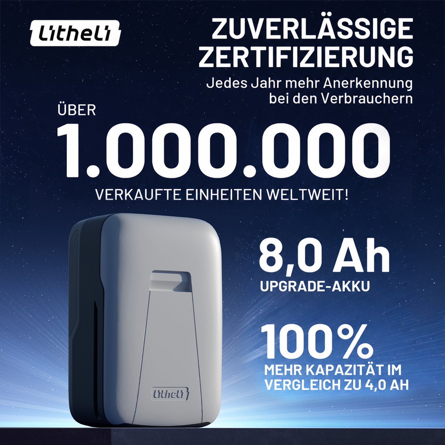 U20 Akku-Rasenmäher 43 cm, bürstenlos – inkl. 2 × 8,0-Ah-Akkus