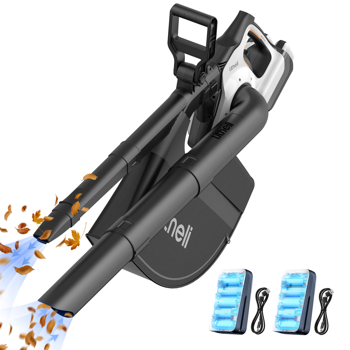 Litheli 2-in-1 Akku Laubbläser und Laubsauger