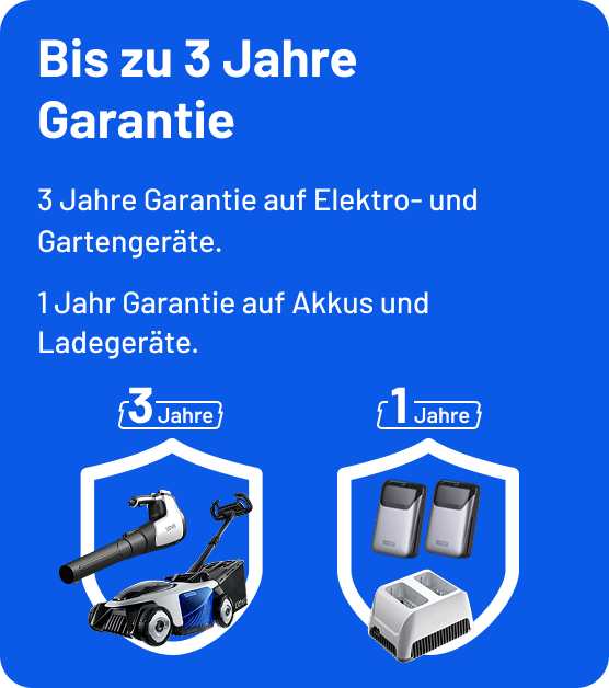 Bis zu 3 Jahre Garantie