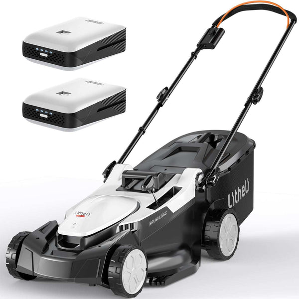 Litheli U20 43 cm Akku Rasenmäher mit bürstenlosem Motor und 2×4,0Ah Akkus, leistungsstark für kleine und große Gärten