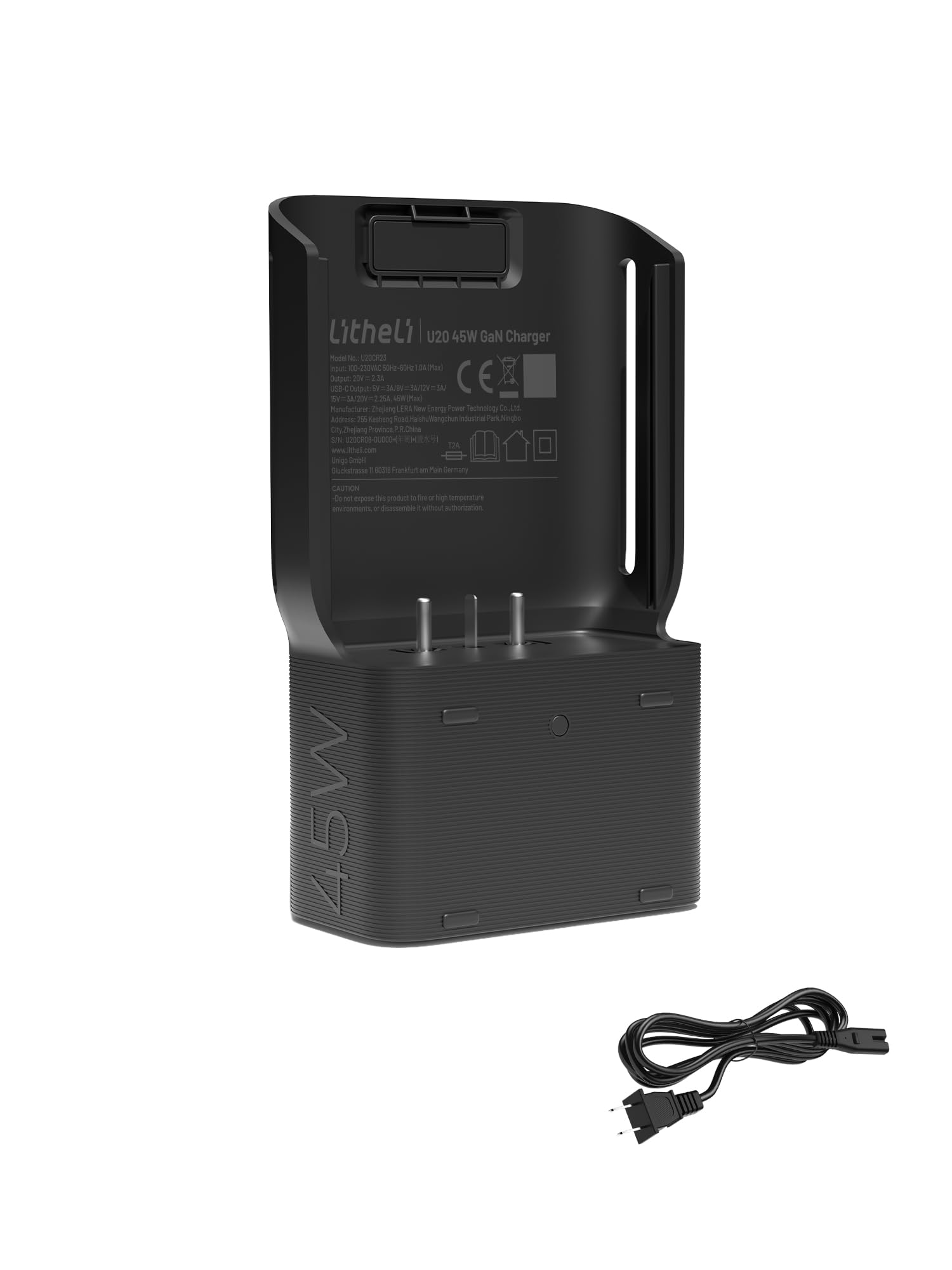Litheli U20 20V Akku-Schnellladegerät – 45 W GaN, USB-C PD, EU-Stecker